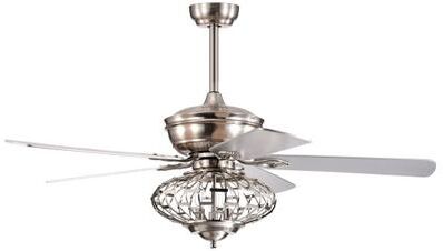 Costway 52 Inches Ceiling Fan with Wooden Blades and Remote Control-Silver