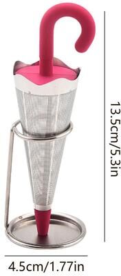 Market Central Cute Umbrella Loose Leaf Tea Infuser Stainless Steel Tea Strainer red