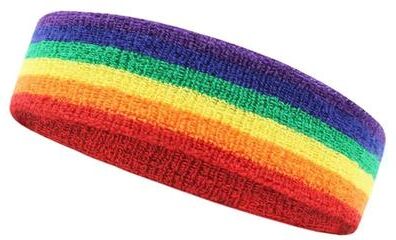 Uplifted Finds AOLIKES Breathable Cotton Sweat Headband Terry Cloth Athletic Moisture Wicking Sweatband For Sports rainbow