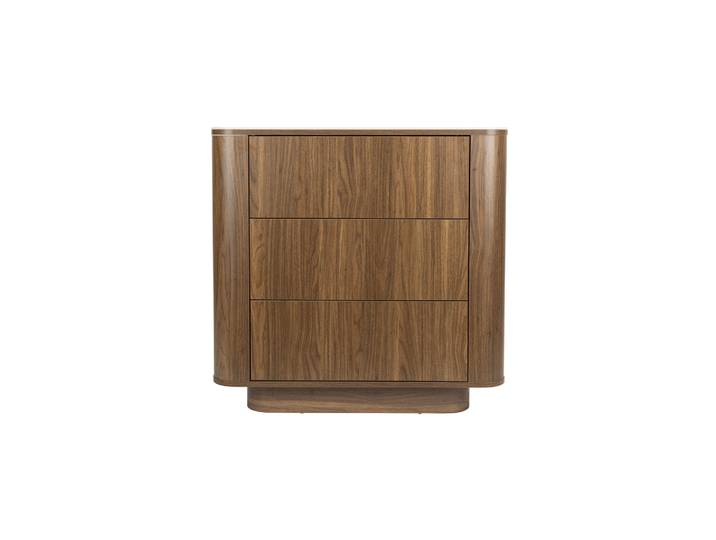 Commode 3 tiroirs en bois noyer Almira