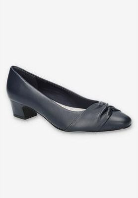 Women's Lyanna Block Heel Pump by Easy Street in Navy (Size 7 M)