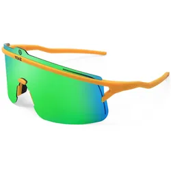 Yeaz, Damen, Sportbrille, SUNSHADE Sport goggles matt gold/ mirror green (Orange, Grün), Gelb