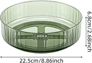 Inspire Picks 360 Rotating Lazy Susan Organizer Clear Fridge & Kitchen Storage Tray green s