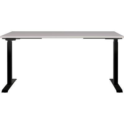 Schreibtisch GERMANIA "Lemont", braun (kaschmir, schwarz, kaschmir), B:160cm H:72cm T:80cm, Tische, Schreibtisch, Elektrisch höhenverstellbarer Schreibtisch