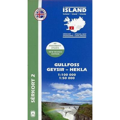 Island Serkort 02 Gullfoss - Geysir - Hekla 1 : 100 000, Karte von , Mál og Menning, 978-9979-3-3033-2