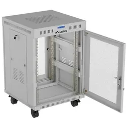 Lanberg SZAFA INSTALACYJNA RACK STOJĄCA 19" 15U 600X800 SZARA DRZWI PERFOROWANE LCD (FLAT PACK) (15 HE, 19 Zoll Rack), Serverschrank, Grau
