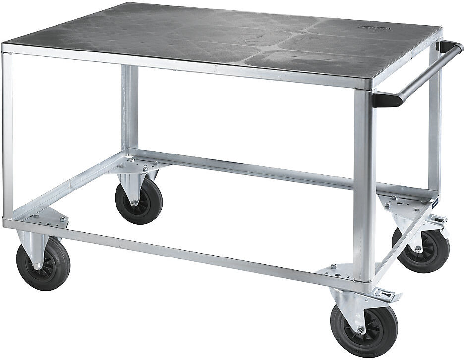 Montagewagen, Tragfähigkeit 500 kg, 1 Ladefläche aus Kunststoff, Ladefläche 1250 x 800 mm, Gestell verzinkt eurokraft pro