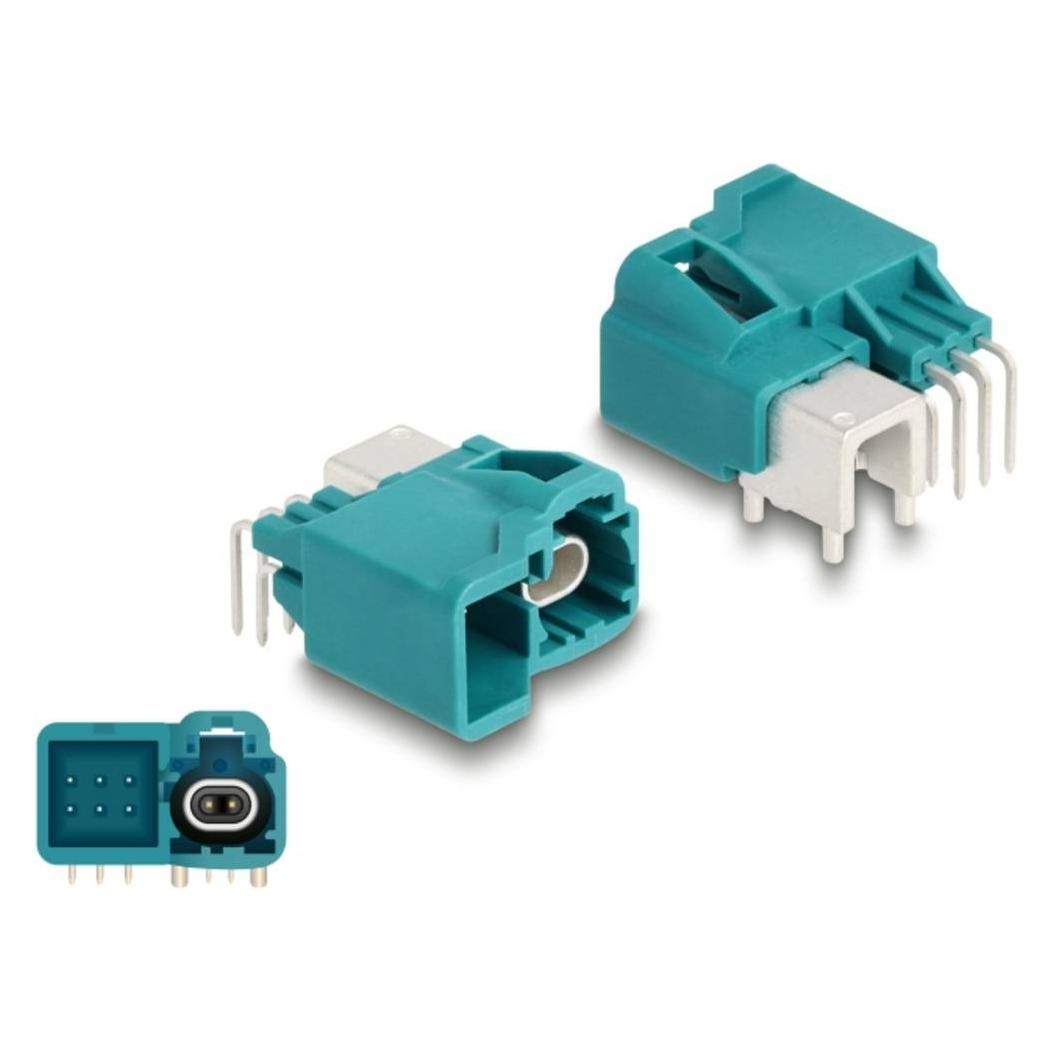 Delock HDMTD single + Powerpin Stecker gewinkelt für PCB (90328)