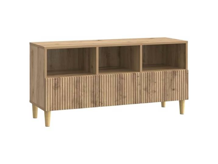 hliofuir TV-Schrank 102x34,5x50cm Lowboard Artisan-Eiche Modernes Fernsehtisch Board mit 3 Schubladen für Wohnzimmer und Arbeitszimmer bietet Ordnung und Stabilität