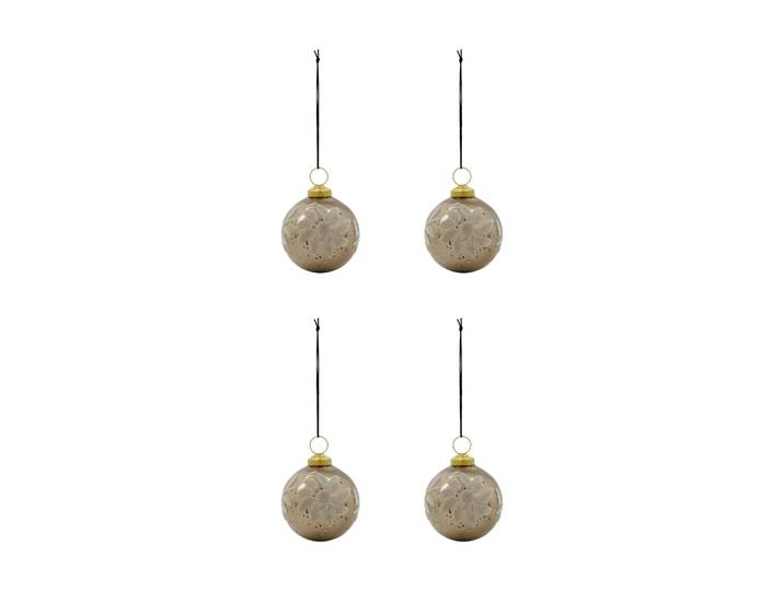 House Doctor Boule de Noël Luto lot de 4 Sable
