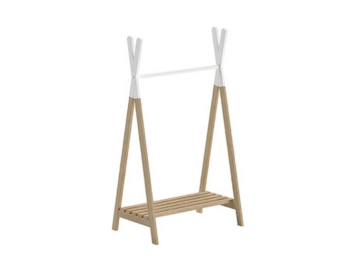 BODHI WHITE - Portant Forme Tipi en Pin Naturel et Blanc