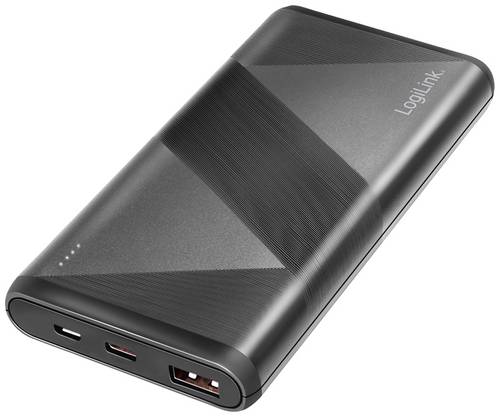 LogiLink PA0275 Akkupack 10000 mAh Quick Charge 3.0, Fast Charge, USB PD 2.0 LiPo Schwarz