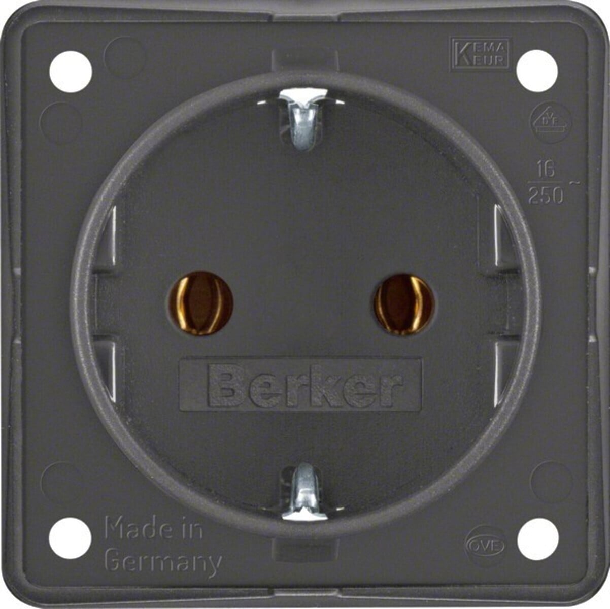 Hager BER B.Mobil Schuko combinatie met stekkklemmen, antraciet, mat
