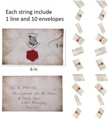 Uplifted Finds 20 Piece Floating Wizard Acceptance Letter Banner Hanging Garland Decor 1 Set (have Letters)