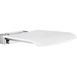 Smedbo LIVING - Duschklappsitz weiß, wandmontiert, in Aluminium/Zink/Verchromt F...