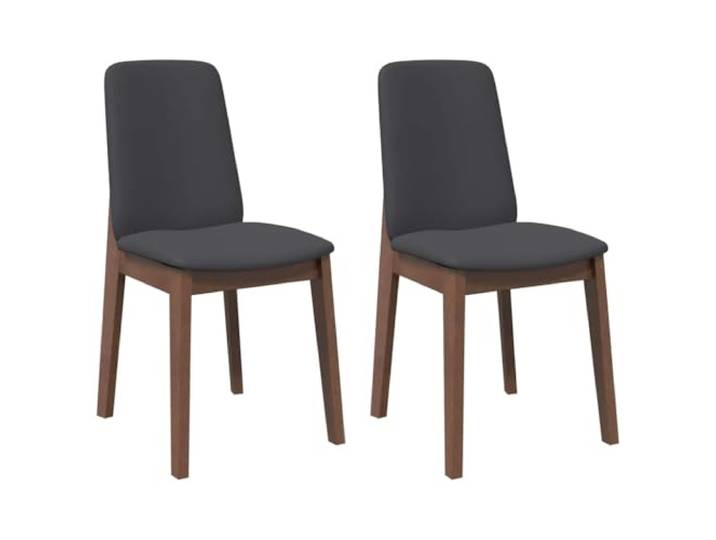 NLQMSU Esszimmerstühle mit Kissen, 2 Stück, Braun, Massivholz Set mit 2 ergonomischen Rückenlehnen, Gummibaumholz, gepolsterte Sitzfläche, für Esszimmer oder Wohnzimmer