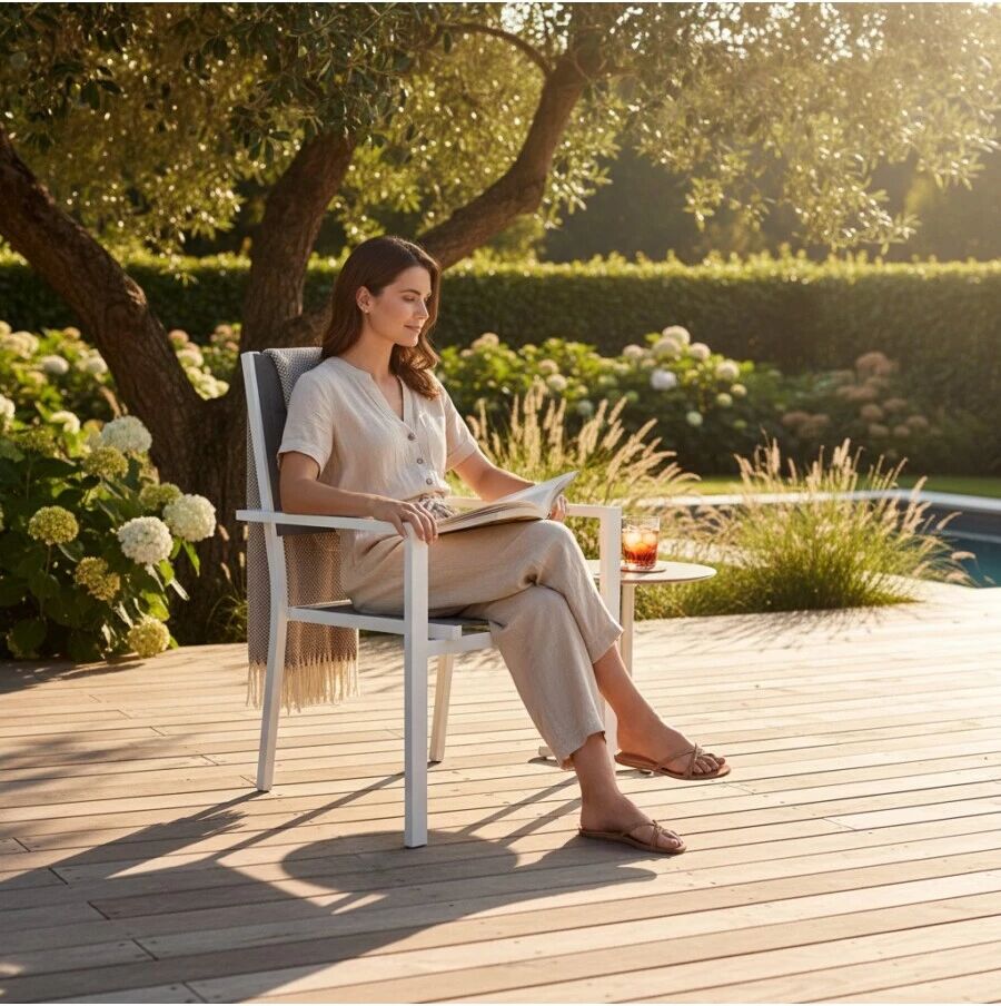 EuroGarden POLTRONA IMBOTTITA ESTERNO ALLUMINIO GRIGIO