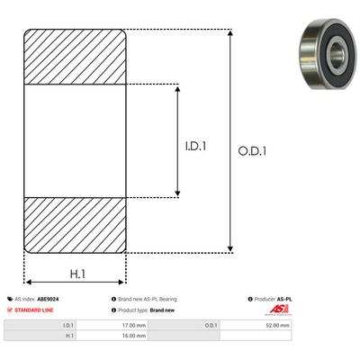 AS-PL Lager abe9024 für TOYOTA