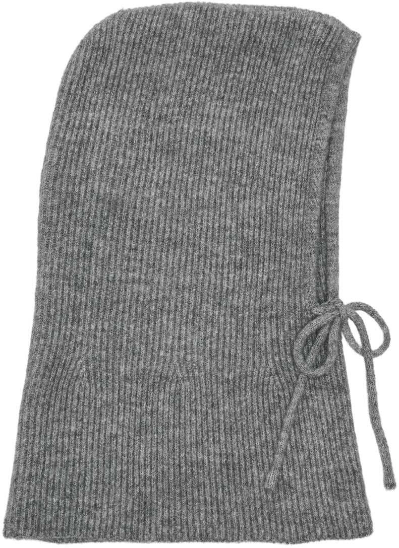 Strickmütze ONLY "ONLBERINE BALACLAVA ACC", Damen, grau (medium grau melange), Rippstrick, Materialmix, unifarben, Mützen Strickmütze, Materialmix