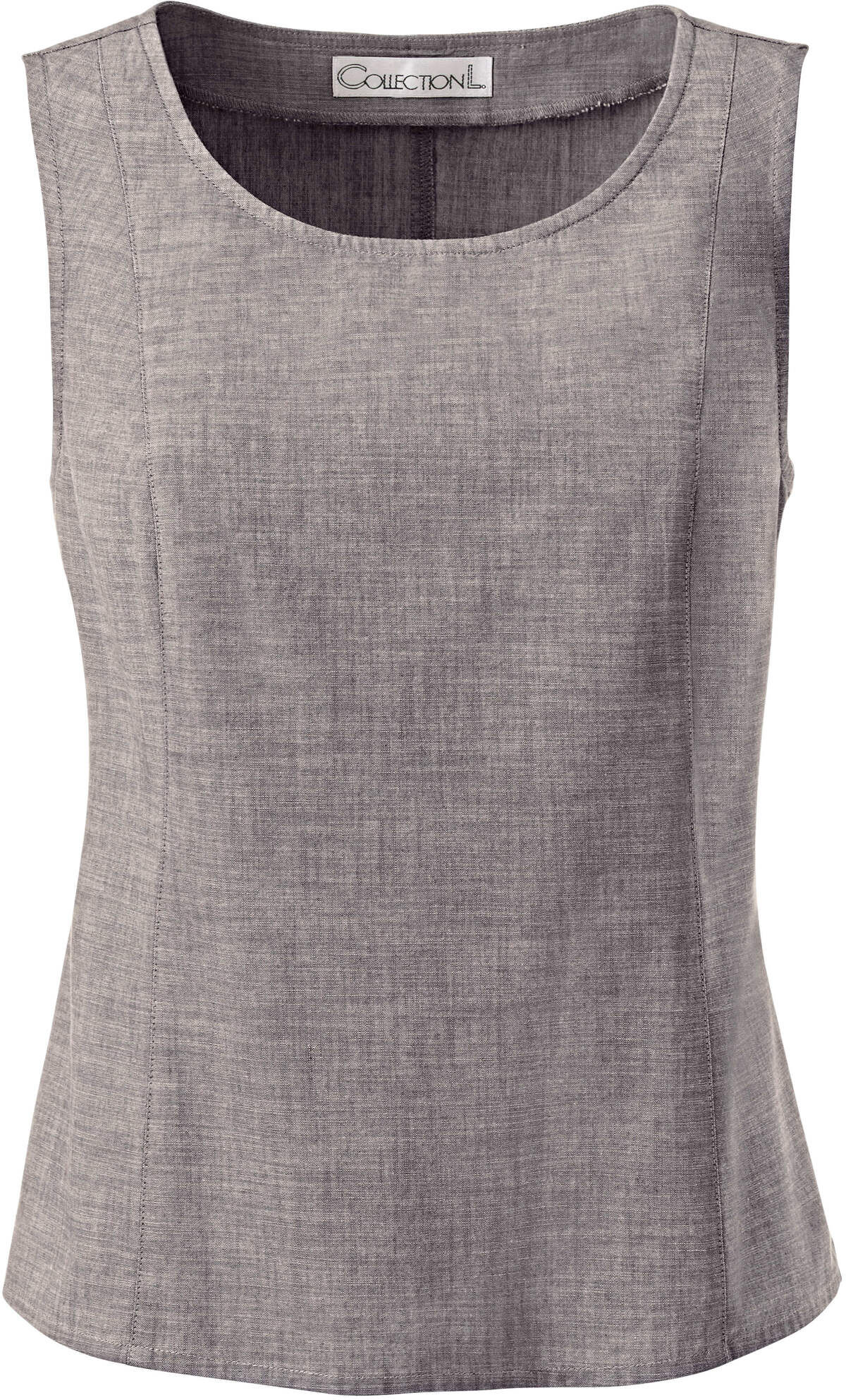 Longtop WITT "Blusentop Blusentop mit breiten Trägern", Damen, Gr. 40, grau (taupe), Sportlich, tailliert, Rundhals, Tops Longtop