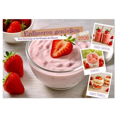 Erdbeeren genießen (Wandkalender 2026 DIN A4 quer), CALVENDO Monatskalender