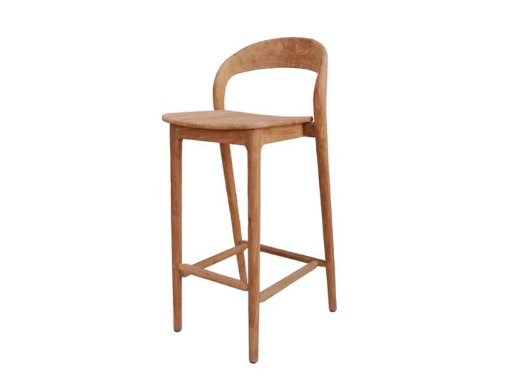 Chaise haute de bar en teck
