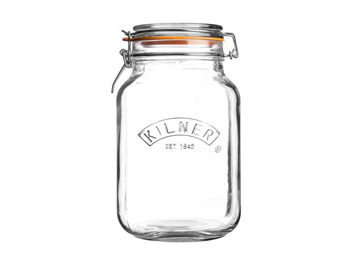 Kilner Bocal carré avec bouchon mécanique Kilner Transparent, 1,5 L