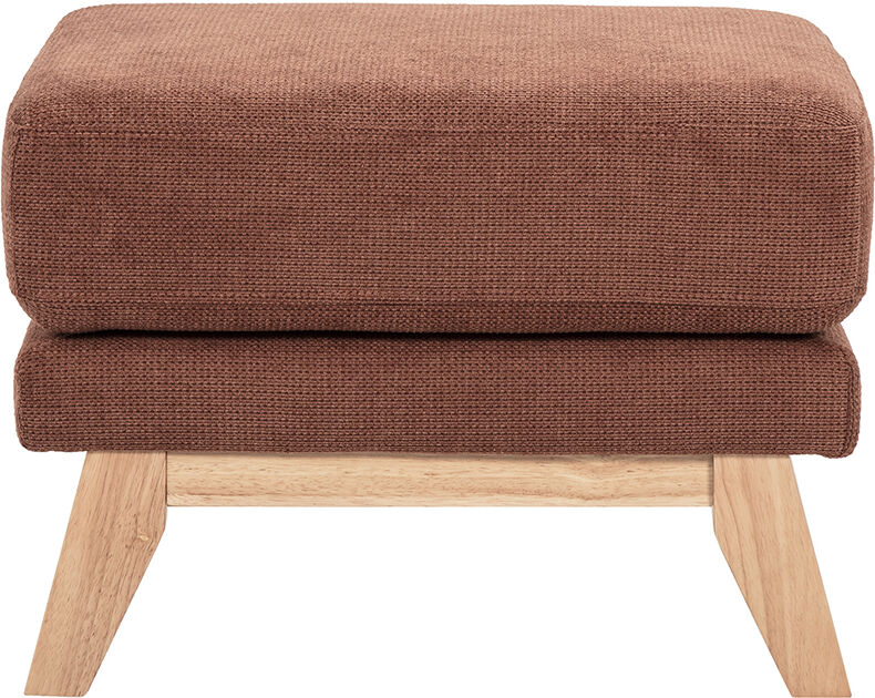Miliboo Skandinavischer Hocker in gebrannter Erde Chenille-Stoff und hellem Holz OSLO