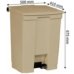 Vepa Bins Industrie-Treteimer, Abfalleimer, Beige