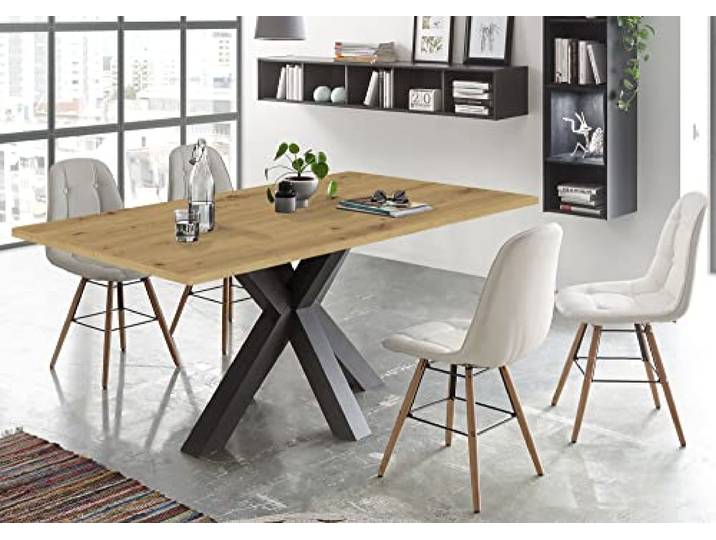 58 aufm Kessel Esszimmertisch Ela 2 160 x 90 x 75 Esstisch Graphit/Asteiche 13508-160