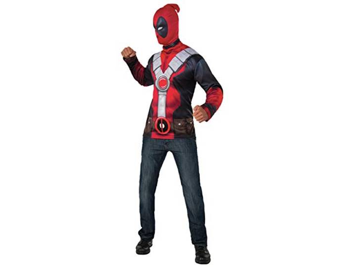 Generique - Kostuum T-shirt met kousenmasker Deadpool