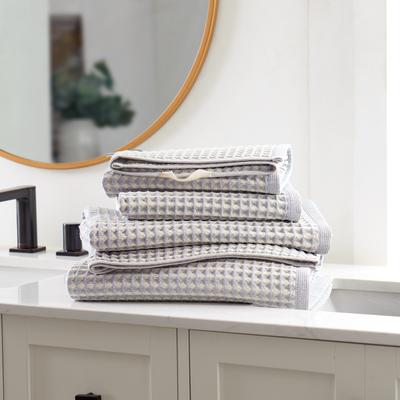 DKNY PURE Yarn Dyed Waffle Bath and Hand Towel 4-piece Set