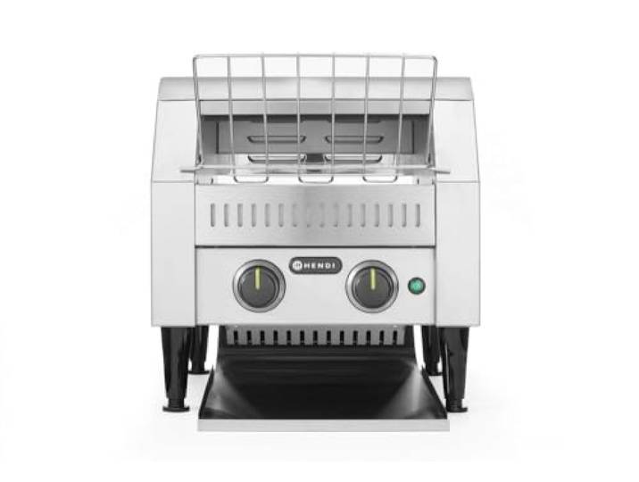 HENDI Durchlauf-Toaster, doppelt, Förderbandtoaster, Kettentoaster, Einstellbar Röstzeit bis zu 3 minuten, führung Edelstahl, 230V, 2240W, 418x368x(H)387mm, Edelstahl