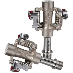 Xpedo M-Force 8 Ti Klickpedale aus Titan, doppelseitig, 9/16 Zoll, silber