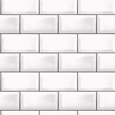 Galerie Wallcoverings Just Kitchens Metro Tile Vinyl on Non-woven Matte Wallpaper Roll