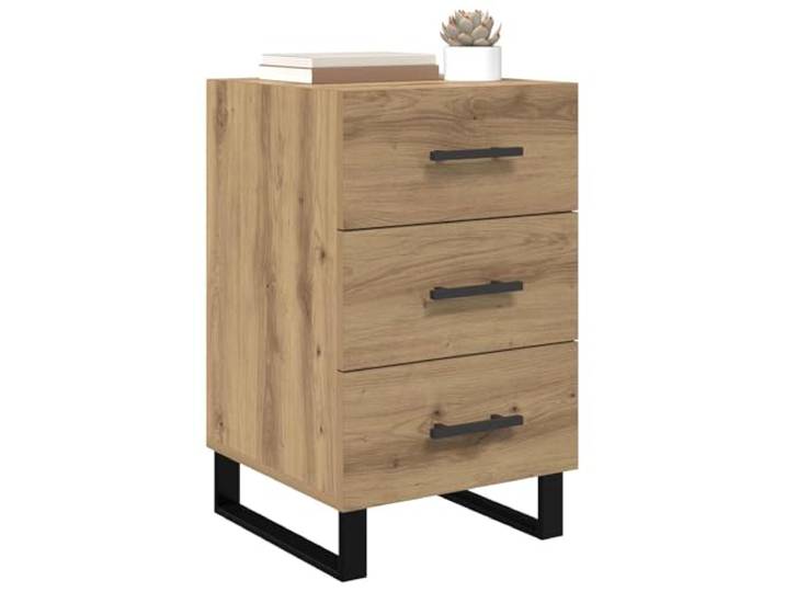 KTHLBRH Nachttisch Eiche 40 x 40 x 66 cm Ingenieuriertes Holz Rustikaler Charme für Lampen und Bücher, Schlafzimmer