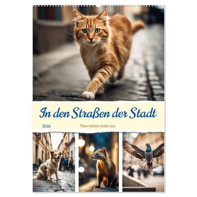 In den Straßen der Stadt - Tiere mitten unter uns (Wandkalender 2026 DIN A2 hoch), CALVENDO Monatskalender