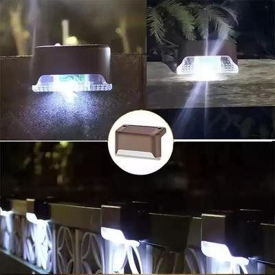 Inspired Living RadiantGuard Solar Deck & Fence Light Waterproof Outdoor Solar Powered Garden Lamp brown White 1pack
