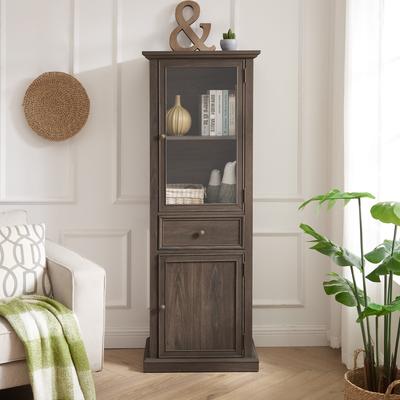 Telepassa Tall Storage Cabinetwith Glass Doors and Drawer