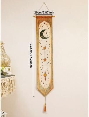 Inspired Finds Islamic Ramadan Moon Star Lantern Wall Banner Eid Mubarak Tapestry Decor moon
