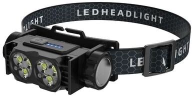 Uplifted Goods Ultra Bright Rechargeable LED Headlight black white
