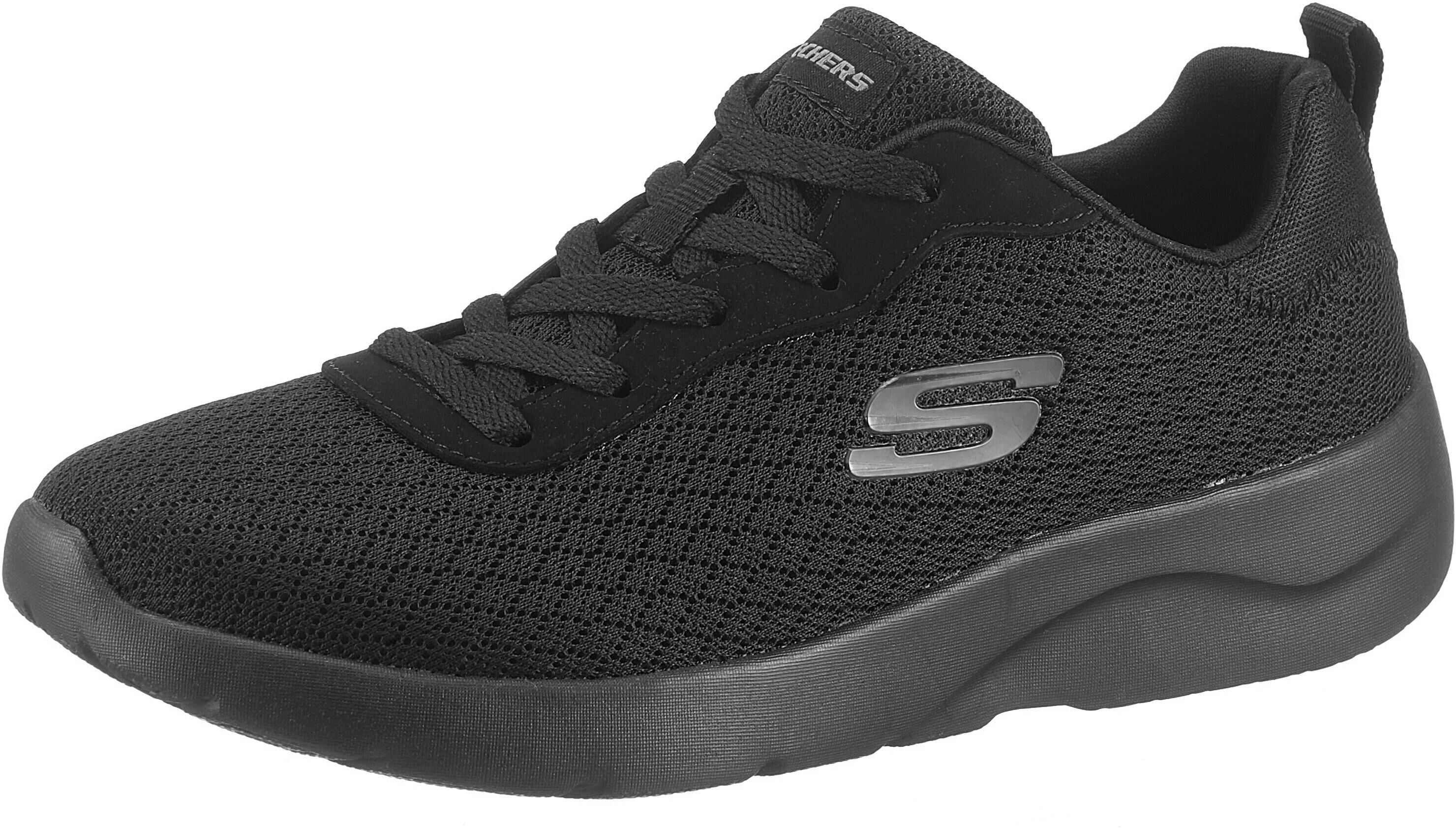 Sneaker SKECHERS "Dynamight 2.0 - Eye to Eye", Damen, Gr. 38, Textil, schwarz, Lederimitat, Textil, Schuhe Sneaker, Freizeitschuh, Halbschuh, Schnürschuh mit Memory Foam schwarz 38, Textil