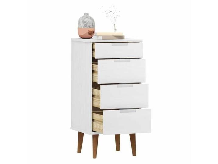 En soldes - Cabinet industriel Commode de rangement - Buffet bahaut vaisselier MOLDE Blanc 40x35x82cm - Bois de pin massif 8_1249