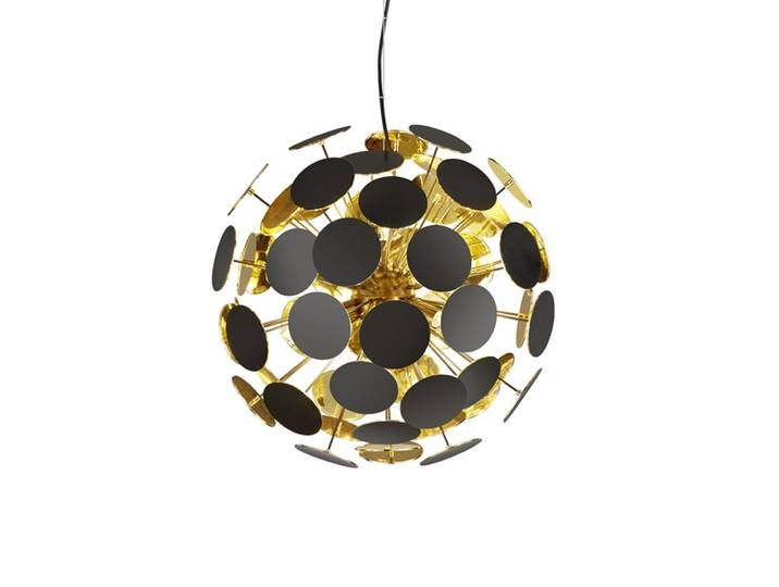 Hanglamp Discalgo 54cm zwart met goud Trio - 309900632