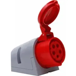 Kopp 101603005 CEE-Wandsteckdose TURBO TWIST (schraubenloser Anschluss) mit Klappdeckel, 5-polig  - 10 Stück