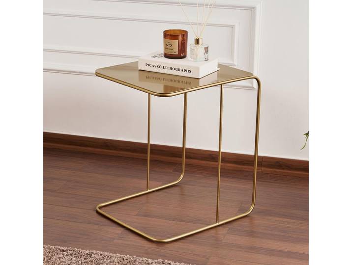 Cattaneo - Table Basse\, 47x46x57h cm or Brillant\, Forme Rectangulaire
