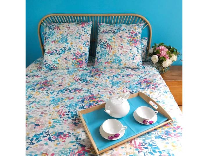 Housse de couette reflets turquoise dimension - 240x260