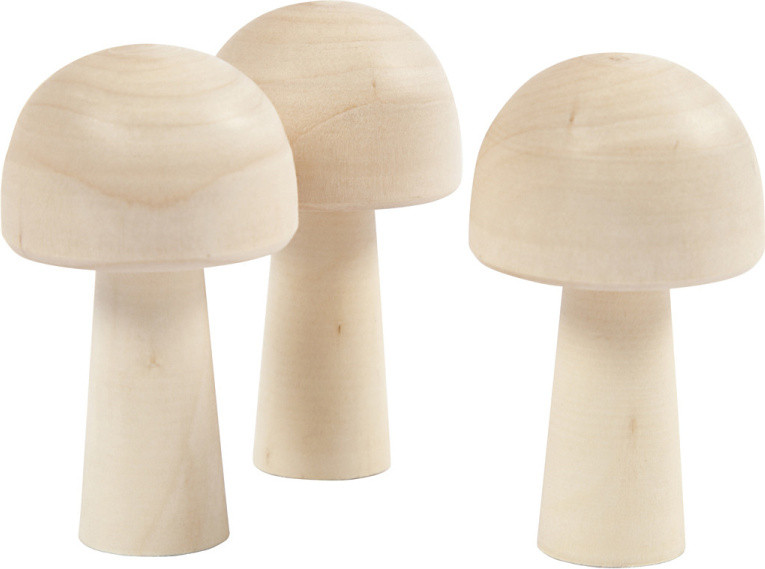 Creativ Company CC Houten paddenstoelen, 3 stuks, 5,2 x 2,9 cm