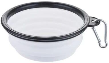 Inspired Finds Portable Folding Pet Bowl For Cats And Dogs TPE Travel Food And Water Feeding Bowl white