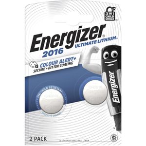 Energizer Knopfzelle Ultimate Lithium CR2016, 100 mAh, Lithium, 2 Stück